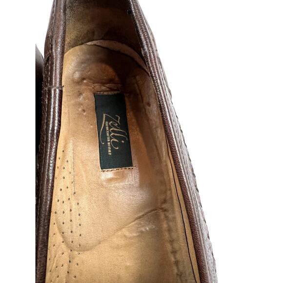 Zelli Brown Textured Leather Tassel Loafers – Size 13M (Made in Italy) main image 8